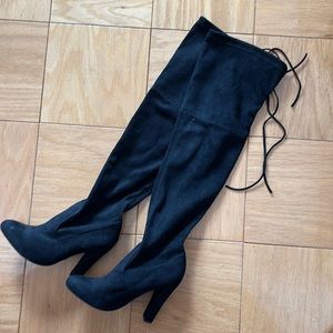 Steve Madden Size 6.5 Black Suede OTK Heeled Boots